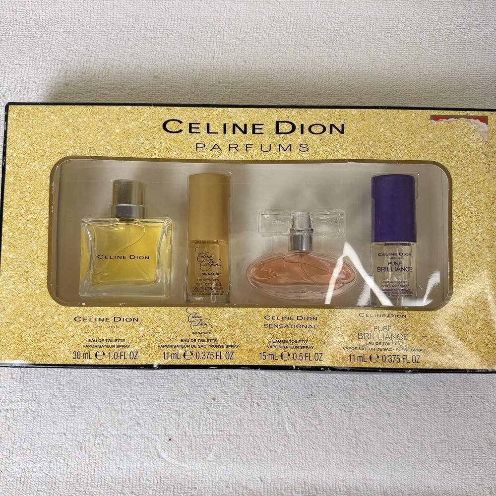 Celine Dion Perfume Gift Set Coty Sensational Pure Brilliance Signature Sprays